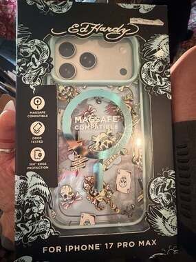 Ed Hardy iPhone 17 Pro Max Phone Case MagSafe Compatible Tattoo Graphics
